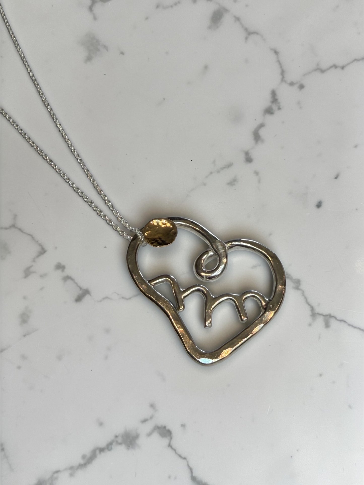 “The Golfer” Love & Friendship Mountain Sunset Heart Necklace 18”