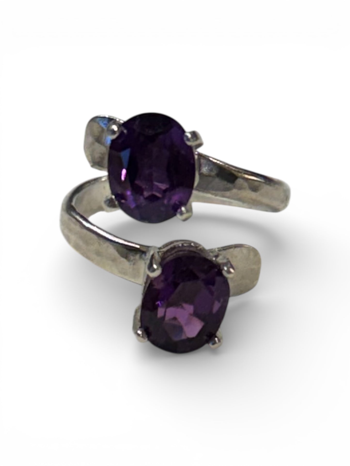“The Mary” Adjustable Bypass Amethyst Ring 