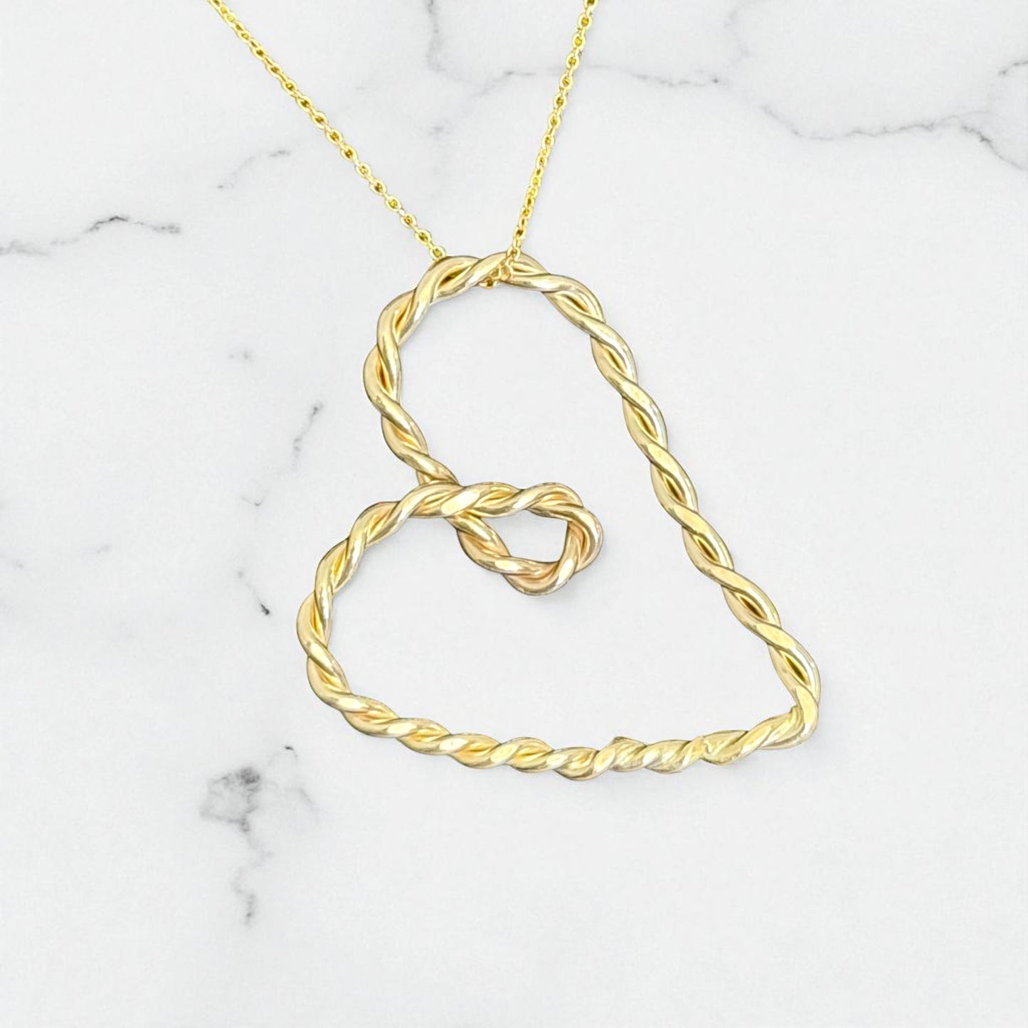 Love & Friendship Medium Twisted Gold-fill Heart Necklace