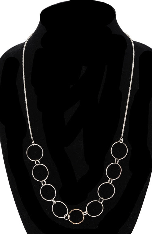 Circular Link Hammered Necklace