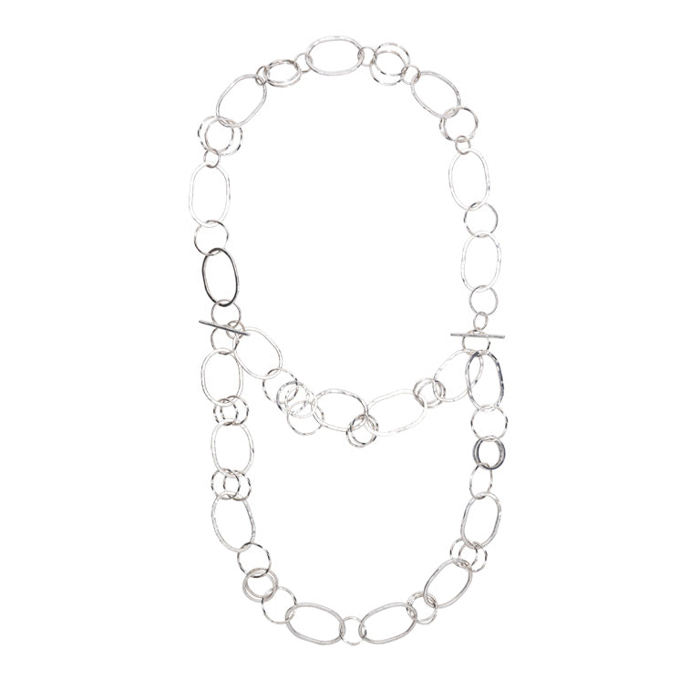 The Suzanne Hammered Hoop Long Necklace - Luminosity Signature Series