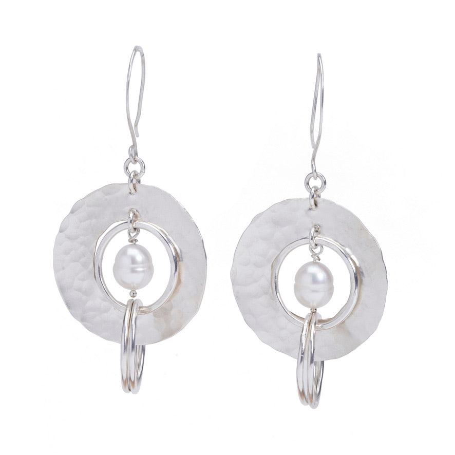 The Suzanne Disc & Pearl Earrings - Luminosity Signature