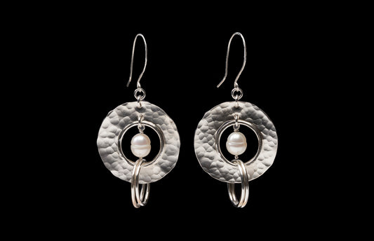 The Suzanne Disc & Pearl Earrings - Luminosity Signature