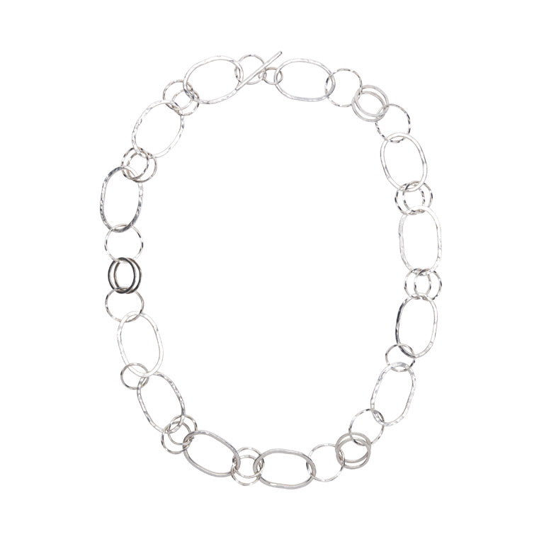 The Suzanne Hammered Hoop Long Necklace - Luminosity Signature Series