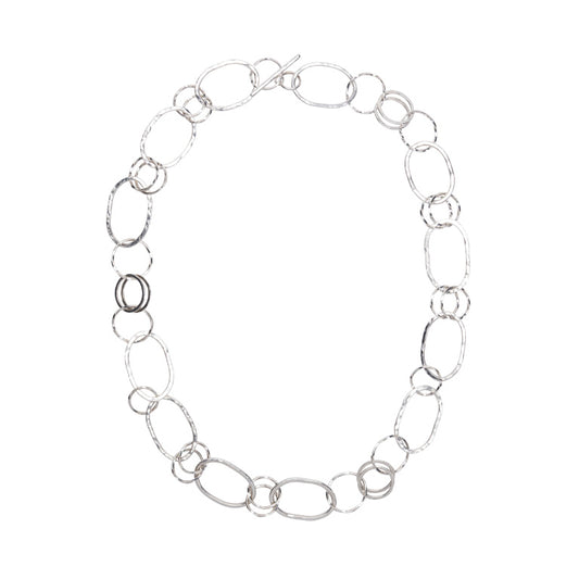 The Suzanne Hammered Hoop Long Necklace - Luminosity Signature Series
