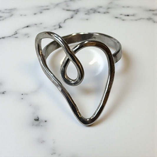 Love and Friendship Small Heart Silver Ring