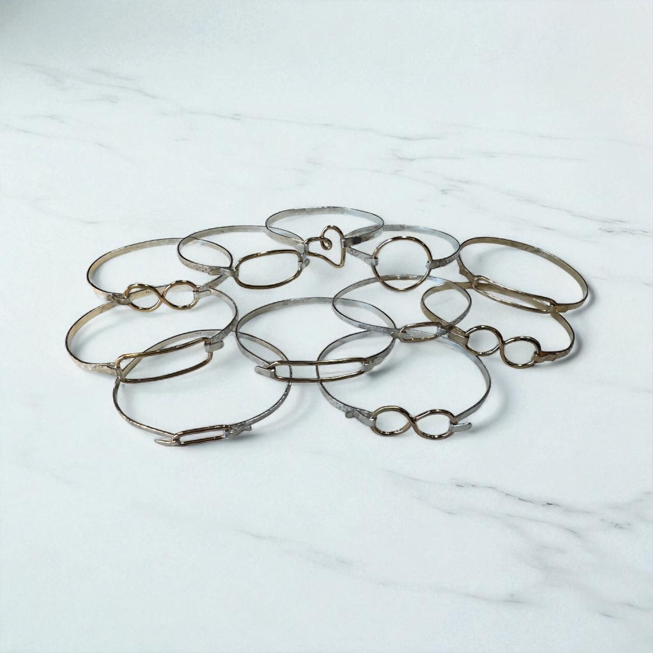 Infinity Clip Bracelet in Sterling Silver with Gold-fill  (Available in Gold-fill combination)