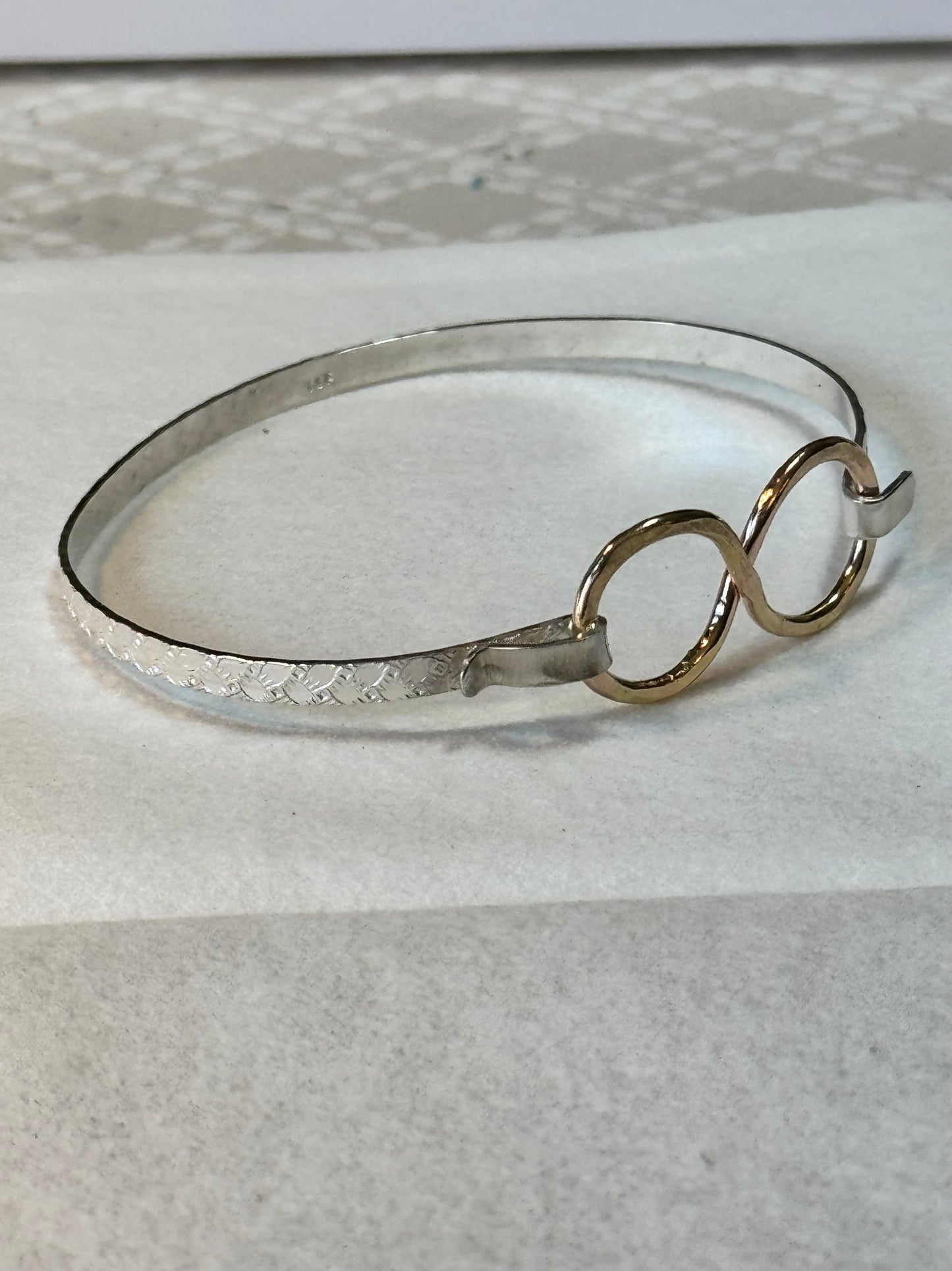 Infinity Clip Bracelet in Sterling Silver with Gold-fill  (Available in Gold-fill combination)
