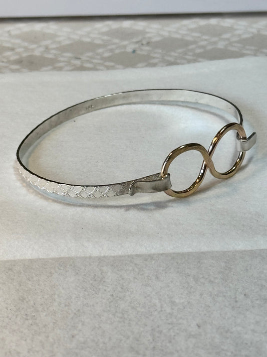 Infinity Clip Bracelet in Sterling Silver with Gold-fill  (Available in Gold-fill combination)