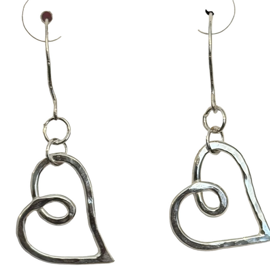 Love & Friendship Silver Heart Earrings