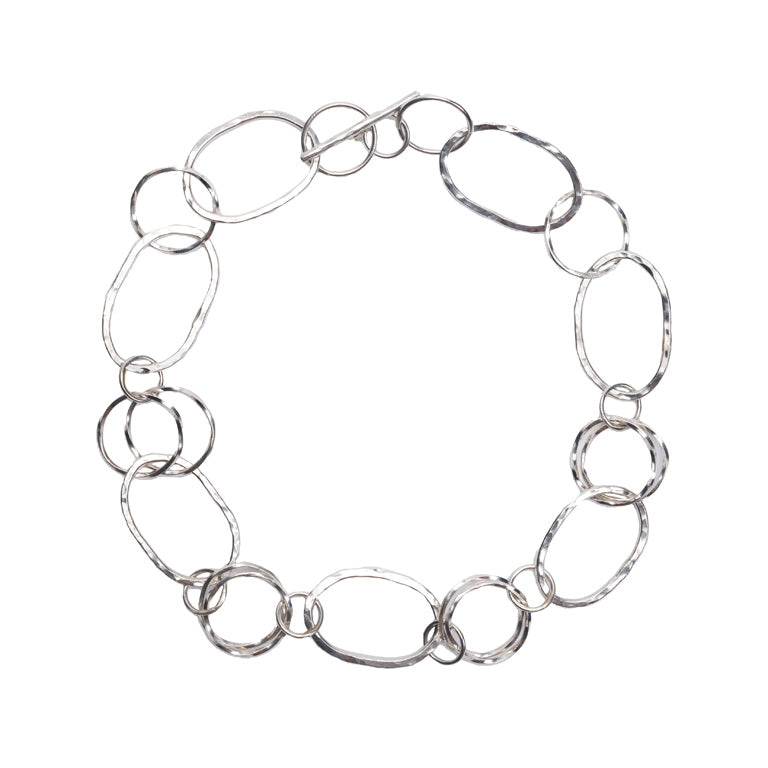 The Suzanne Hammered Hoop Long Necklace - Luminosity Signature Series