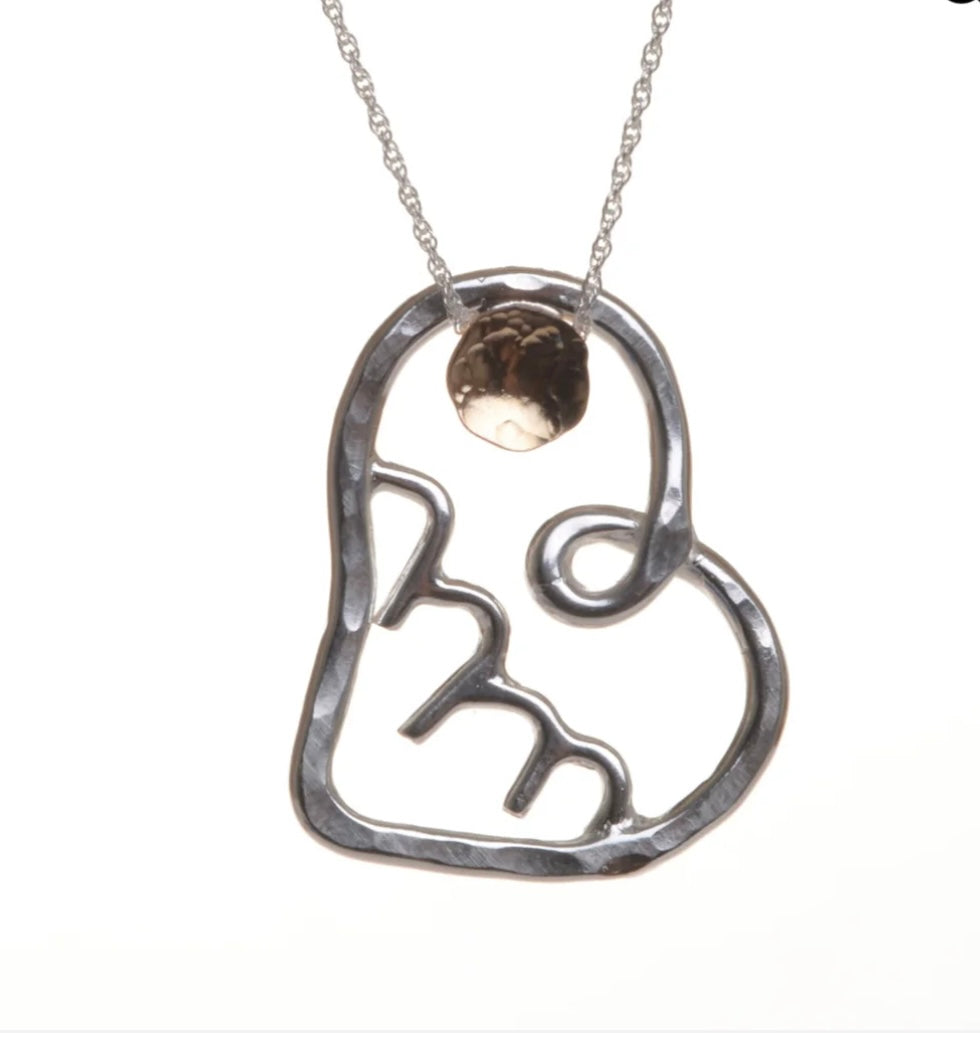 “The Golfer” Love & Friendship Mountain Sunset Heart Necklace 18”