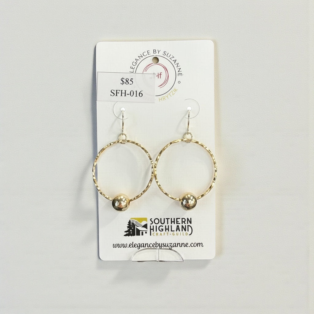 Gold-filled Twisted hoop with Sterling silver bead Earrings