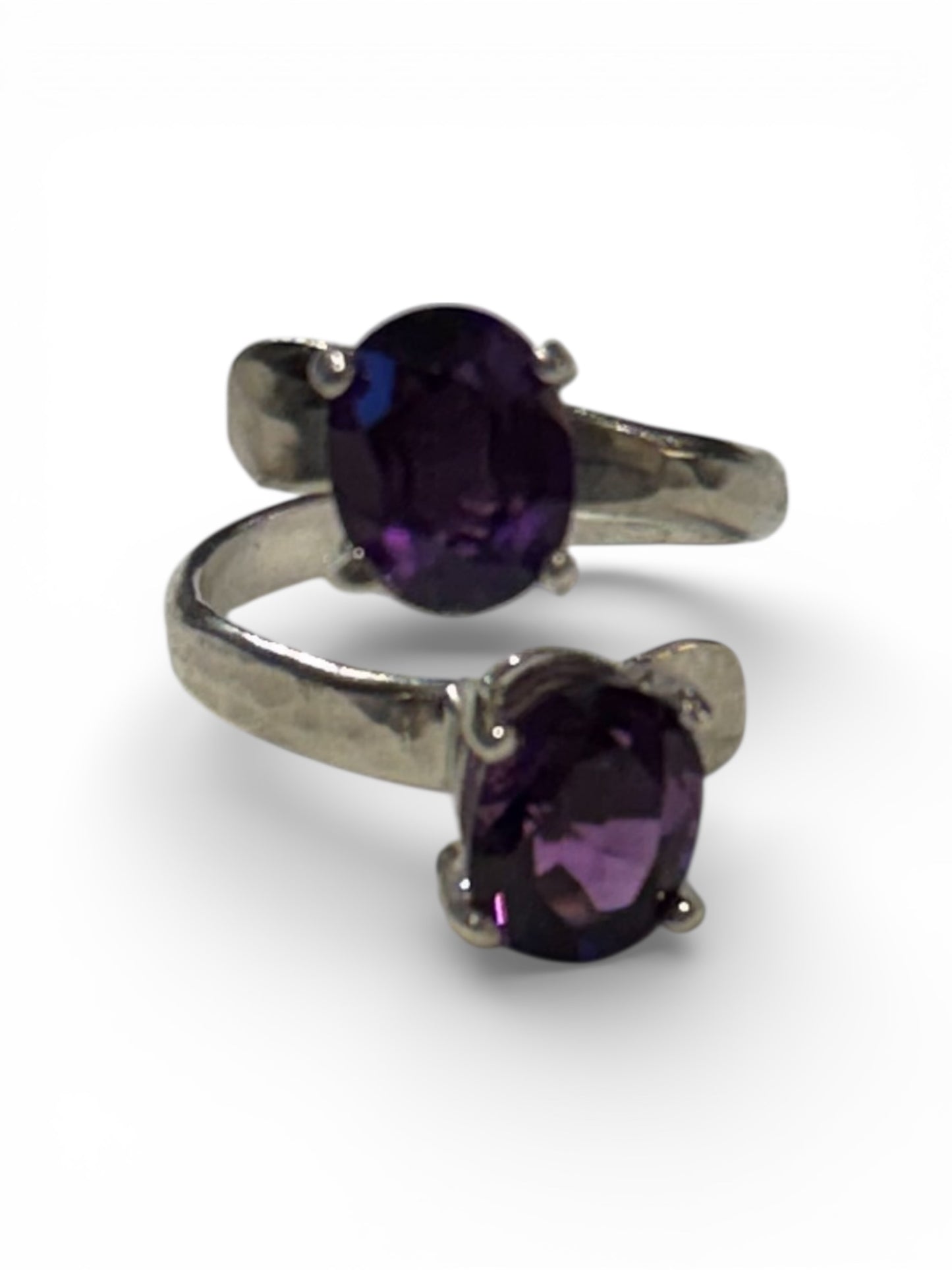“The Mary” Adjustable Bypass Amethyst Ring ￼