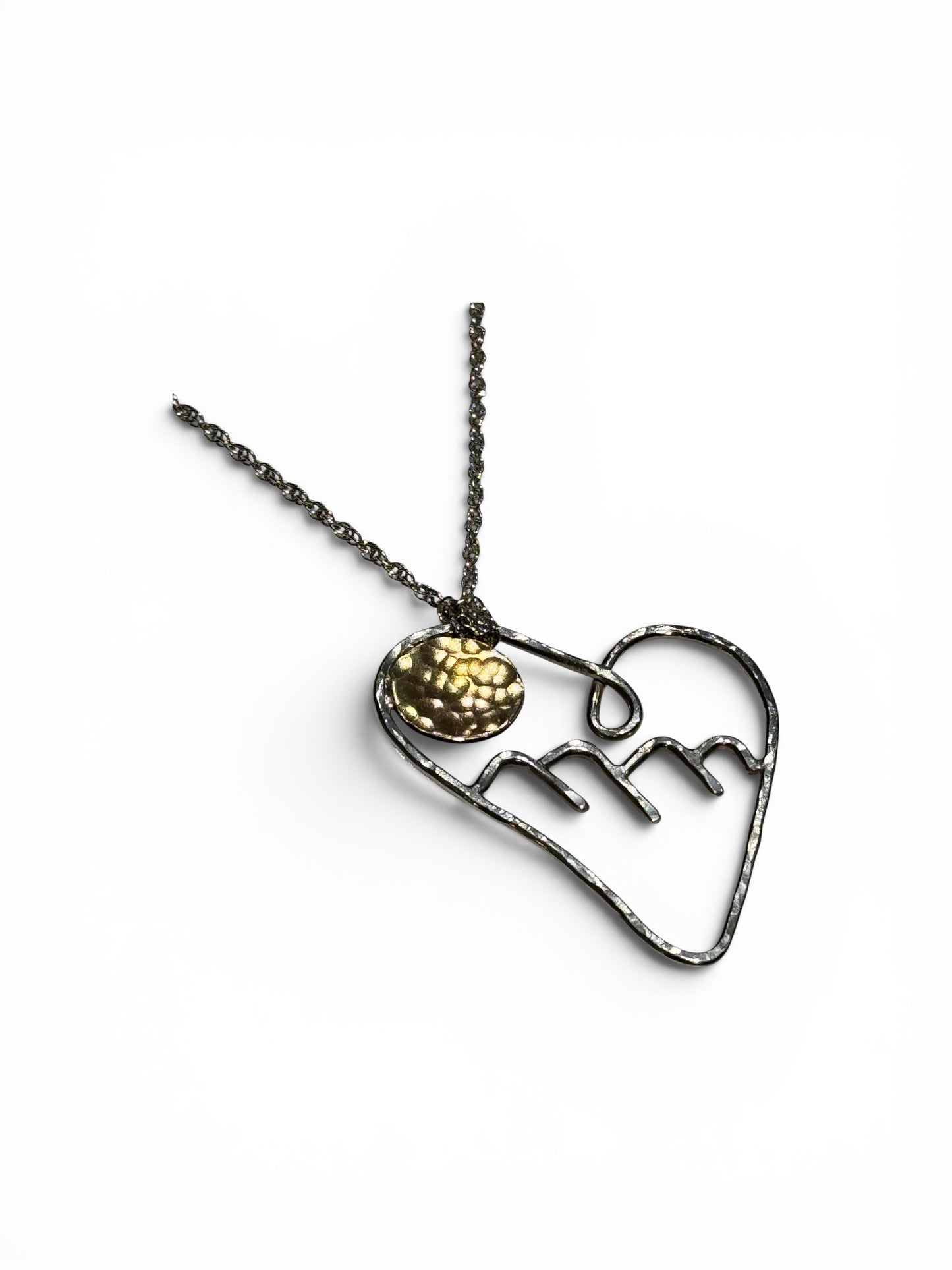 “Asheville Strong Mountain Sunset” Special Edition, Love & Frienship Heart Necklace Large) 24”