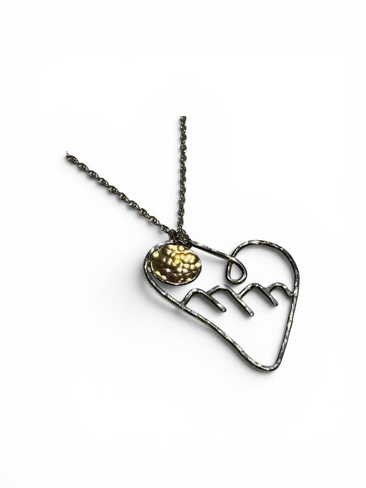 “Asheville Strong Mountain Sunset” Special Edition, Love & Frienship Heart Necklace Large) 24”