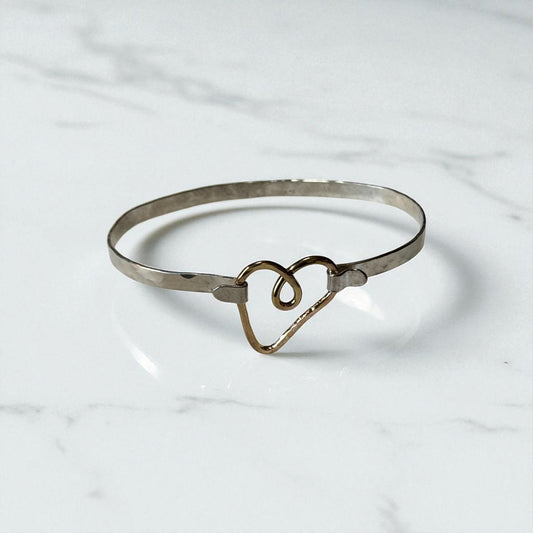 Love in friendship gold/silver heart clip bracelet