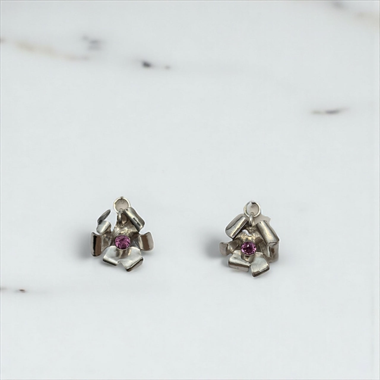 Brilliant Blossoms Medium Pink Tourmaline Earrings