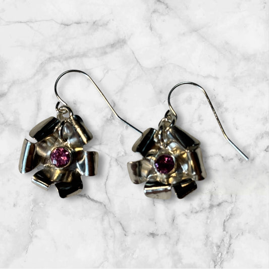 Brilliant Blossoms Medium Pink Tourmaline Earrings