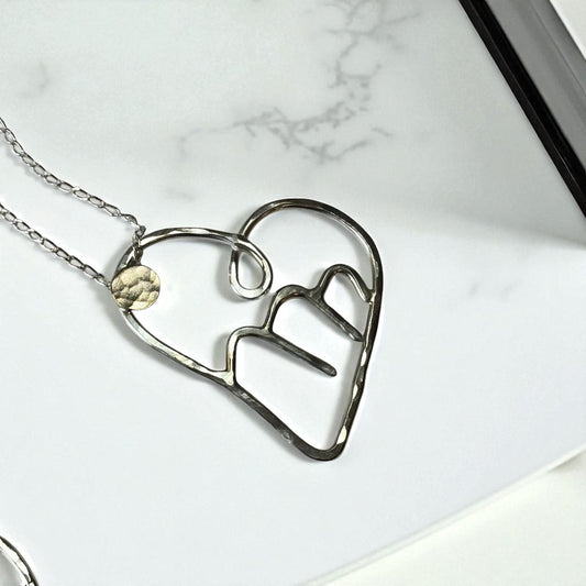 Medium “Asheville Strong”Special Edition, Love & Frienship Heart Necklace