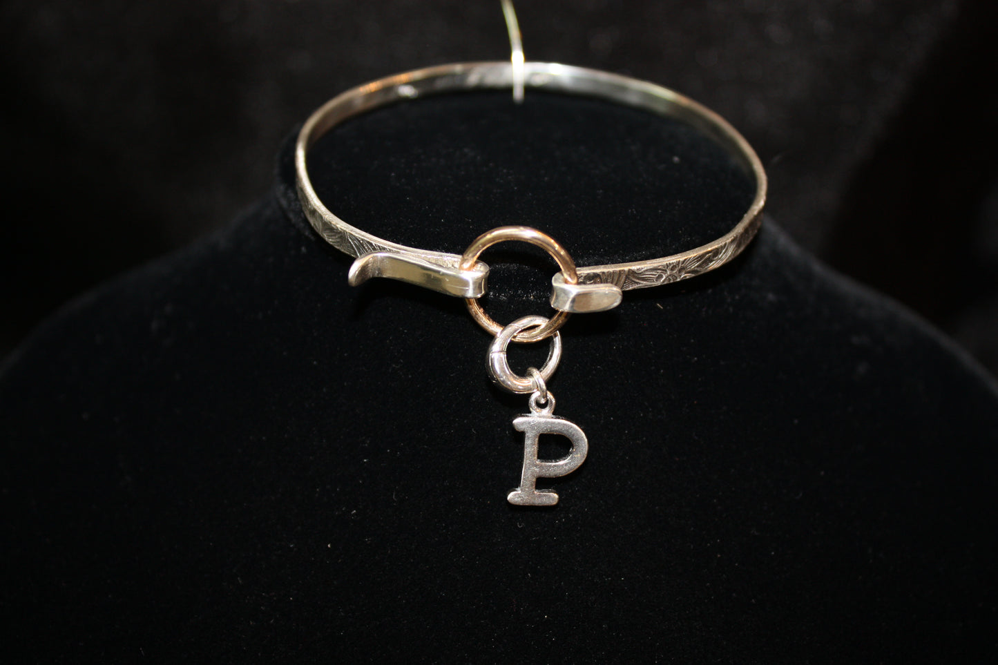 The Classic Eclipse Bracelet - Sterling Silver Hammered Band with Twisted Silver Eclipse Hoop