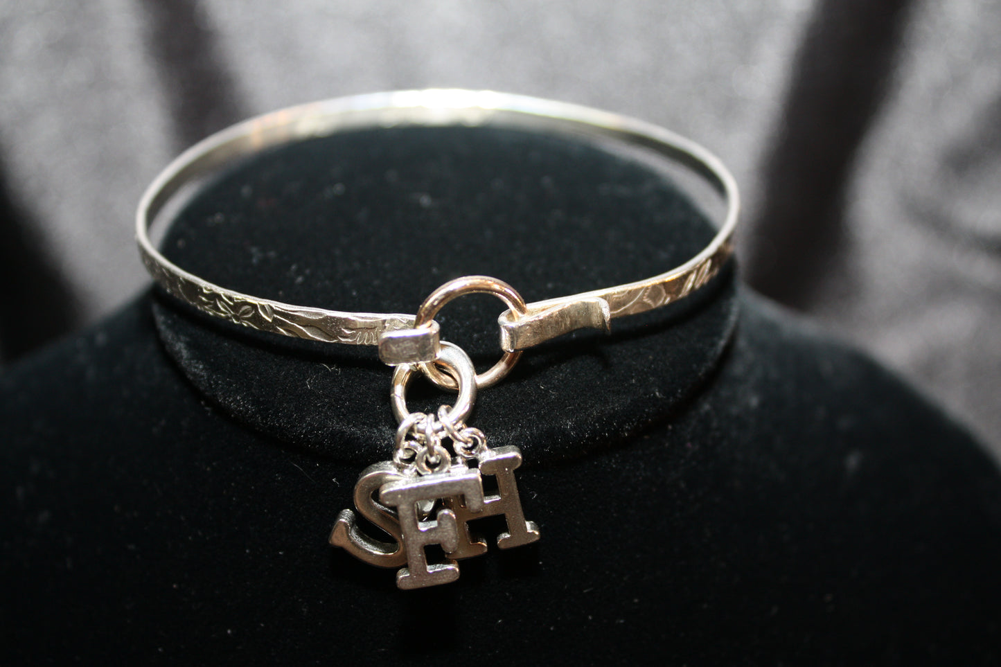 The Classic Eclipse Bracelet - Sterling Silver Imprinted Band with Rose Gold-Fill Eclipse Hoop