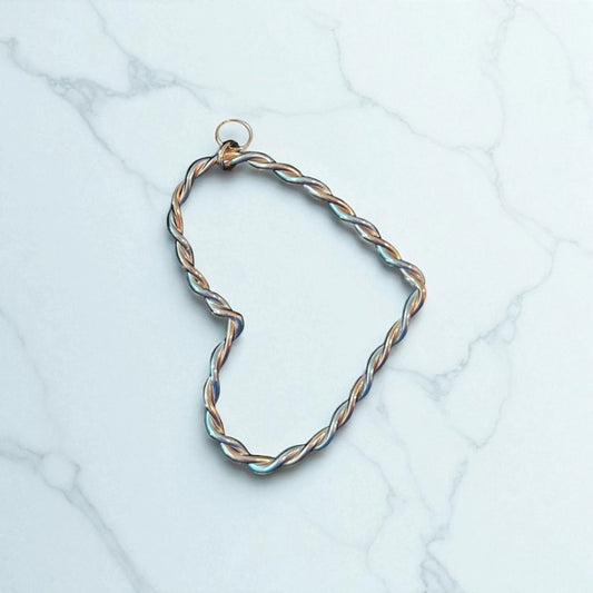 Heart of Twisted Silver and Gold-filled Necklace