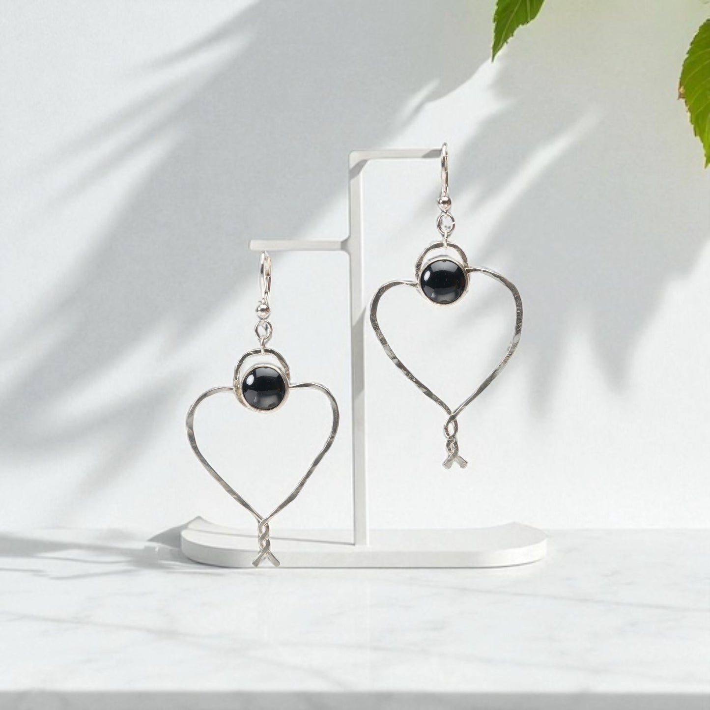 Onyx Center Heart Necklace