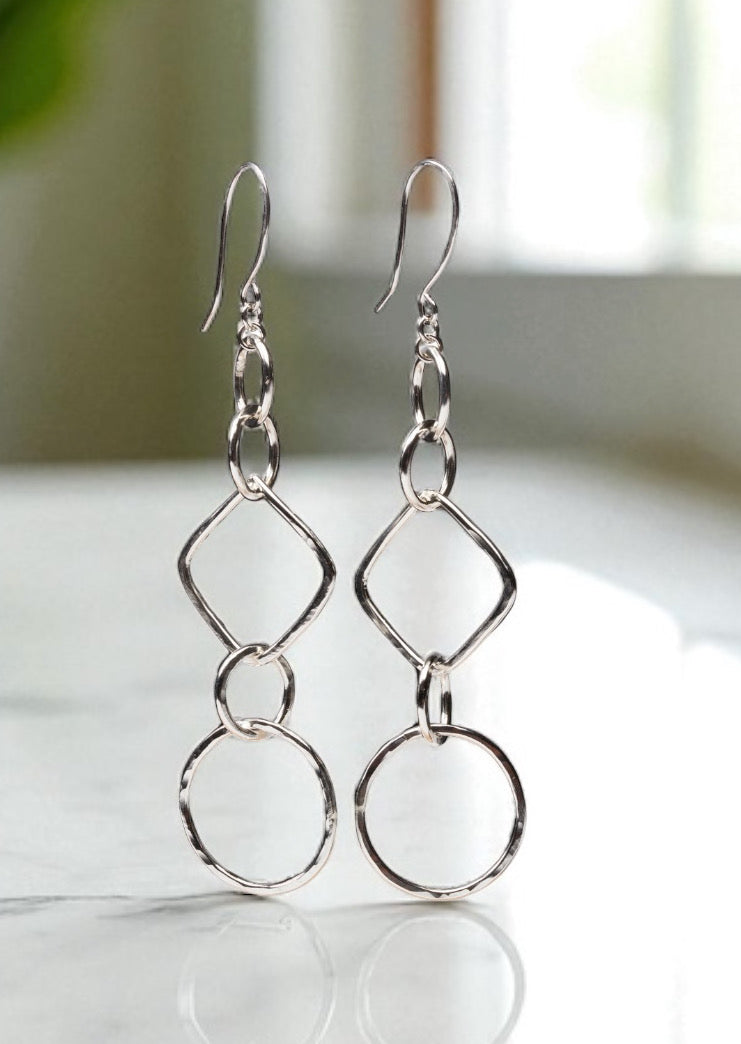 The Suzanne Geometric Long Earrings - Luminosity Signature Series