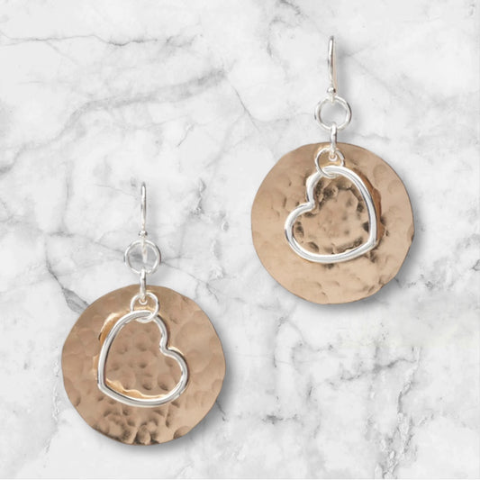 The Ellen Disc & Heart Earrings - Luminosity Signature Series