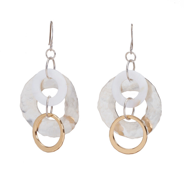 The Carol Disc & Mother-of-Pearl Earrings - Luminosity Signature Series