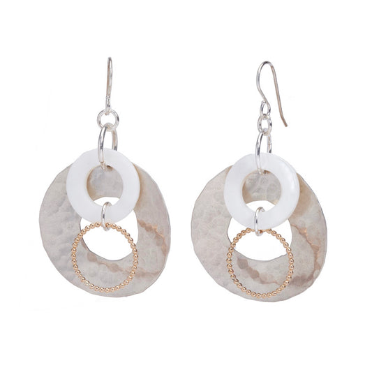 The Carol Disc & Mother-of-Pearl Earrings - Luminosity Signature Series